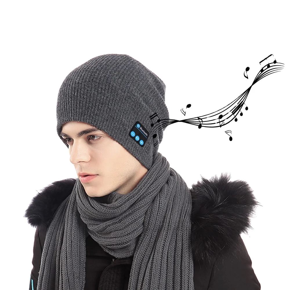 

BT V3.0 Headphones Hat Super Soft Knitted Music Beanie BT Brimless Music Cap For Winter Outdoor Sport