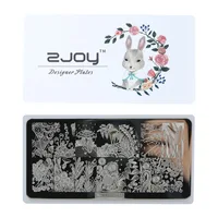 

HIgh Quality Zjoy Series 60*120mm rectangle metal Nail design stamping plate for nail art