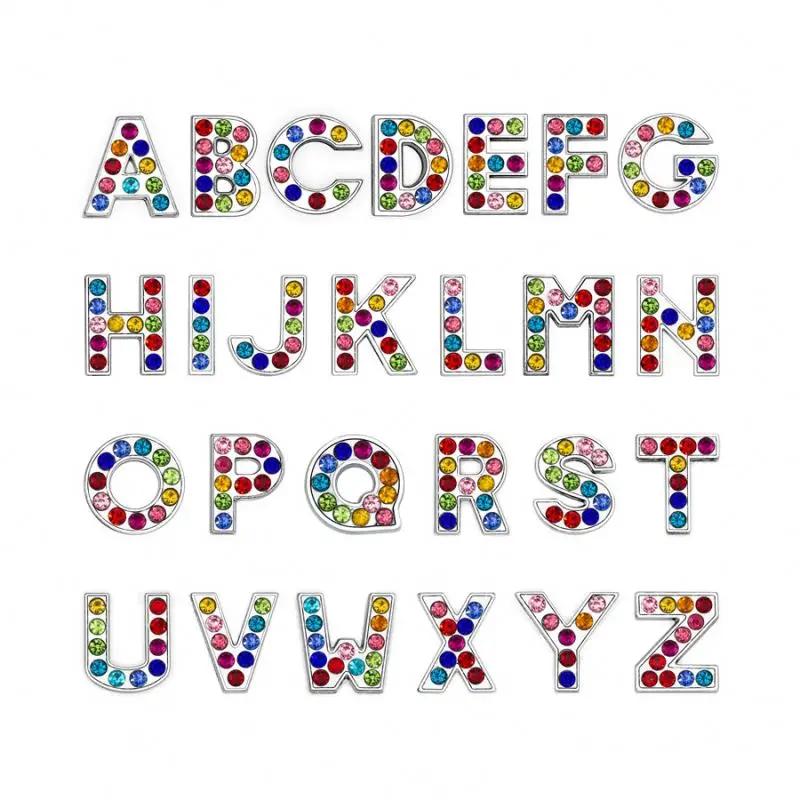 

Ready to Ship Alphabets Letters Design PVC Rubber Shoe Charms Buckles Accessories Decorations For Clog Shoes, As picture