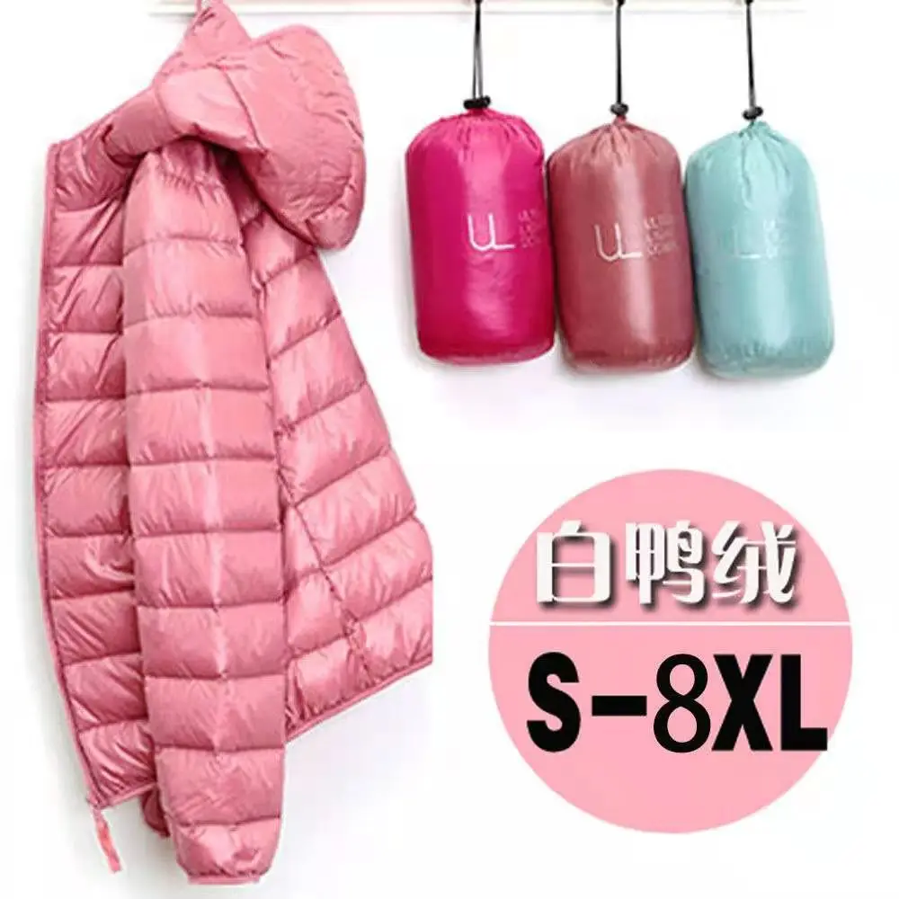 

custom high quality womens white duck light down jacket with bag winter oversized puffer jacket women