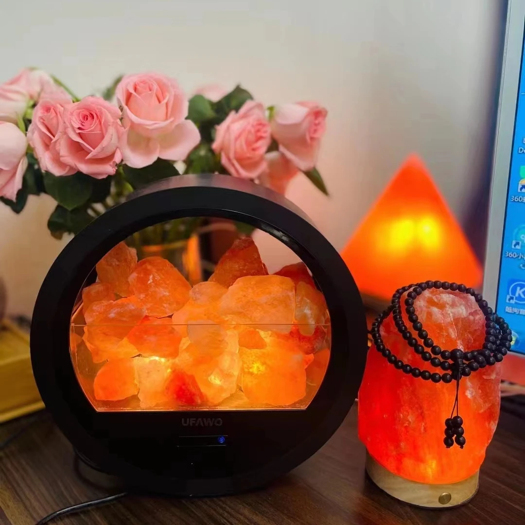 

Competitive Price Eye Protection Pink Multifunctional Night Light Convenient And Practical Crystal Salt Stone Himalayan Salt Nig
