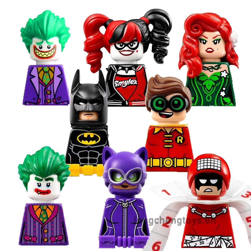 

Super Heroes DC Villain Antihero Bat Robin Calendar Man Cat Woman Building Blocks Figures For Children Toys Juguete PG8032
