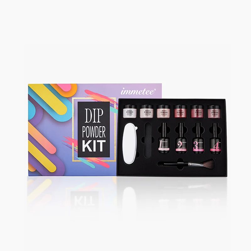 

IMMETEE Nail Dipping Powder Starter Kit Custom Logo Multiple Colour Shining Colorful Dip Powder Nails Kit For Nails Beauty