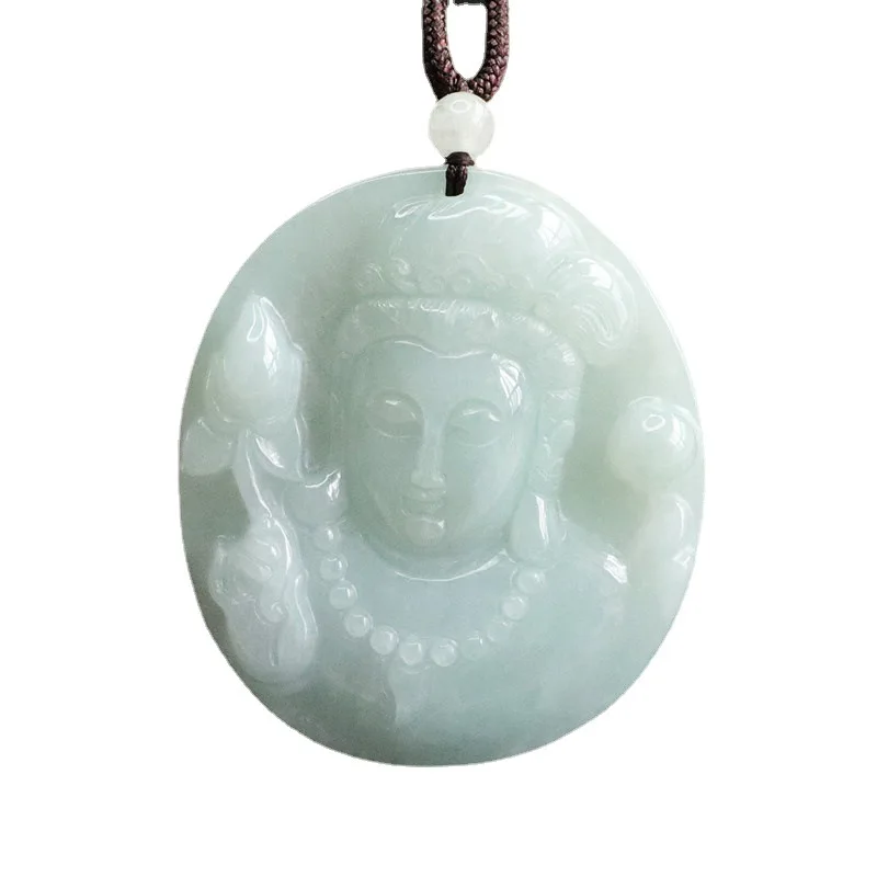 

Natural Emerald Guanyin Avatar Pendant Jade Pendant Yupei Jade Jewellery Live Broadcast Generation 2050302