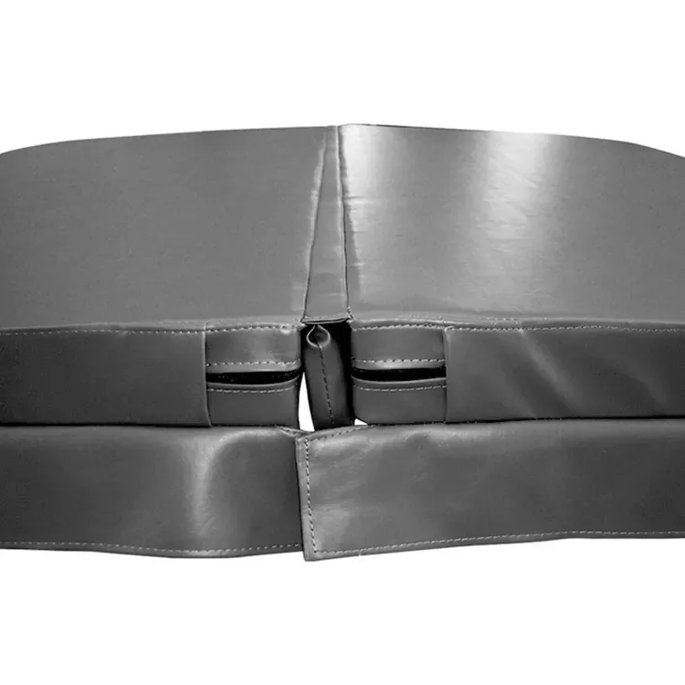 Spa cover centre hinge seal and reinforced handles detail