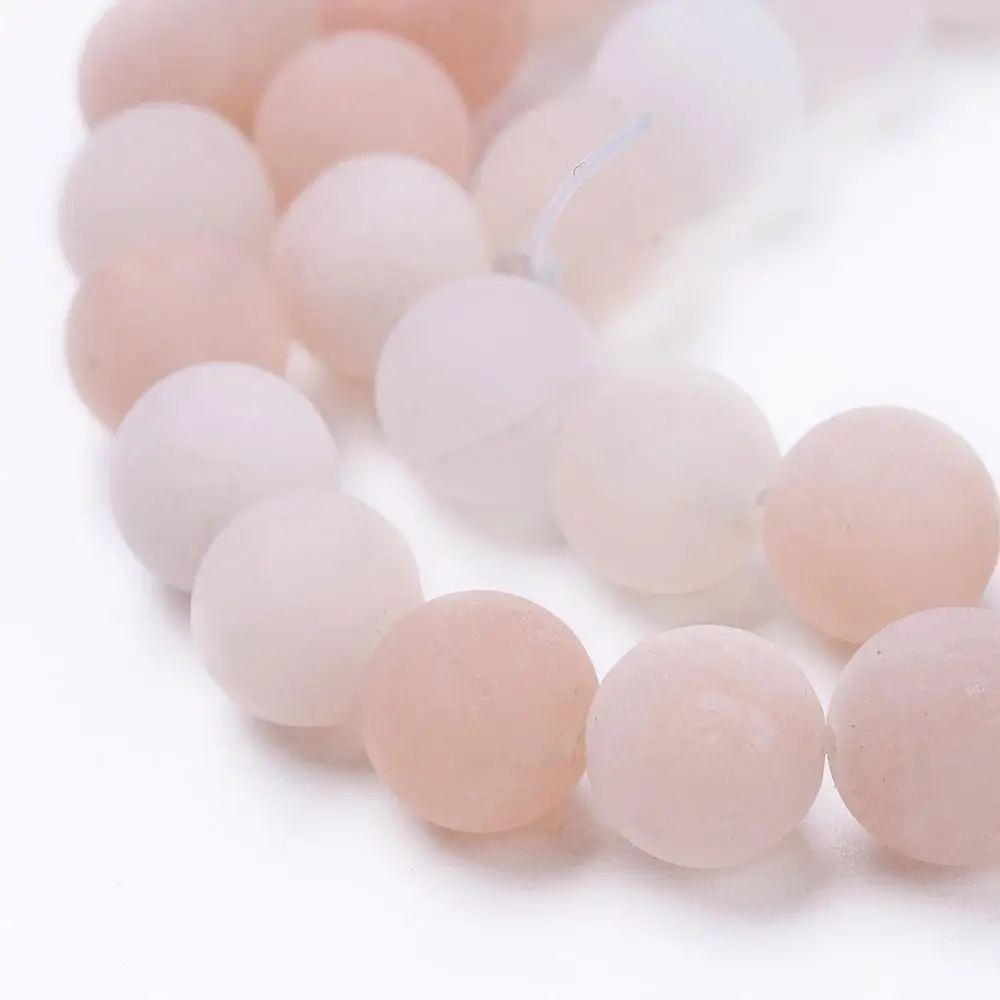 

PandaHall 8mm Frosted Round Natural Pink Aventurine Beads Strands