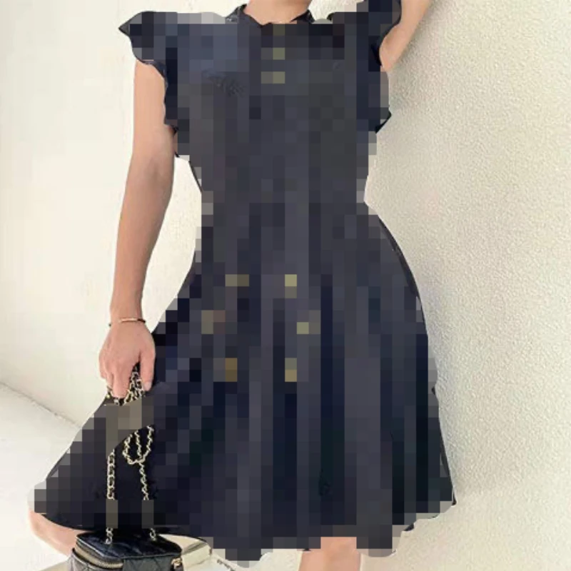 

Candice top quality excellent cool summer fashion vintage whole print logo design a line casual dress