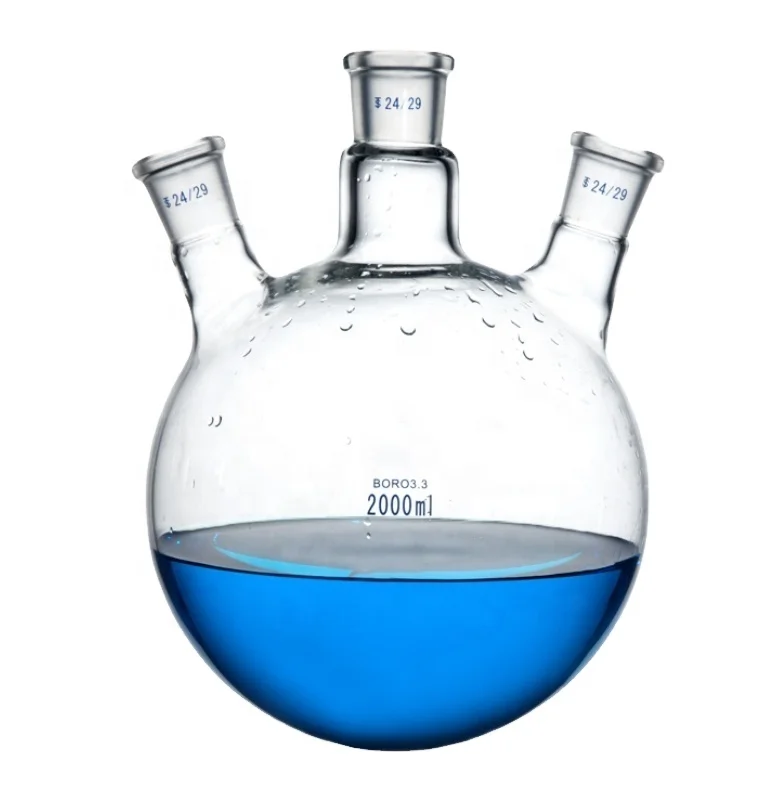 Flask Used In Laboratory Glass 3/three Necks Round Bottom Boiling Flask