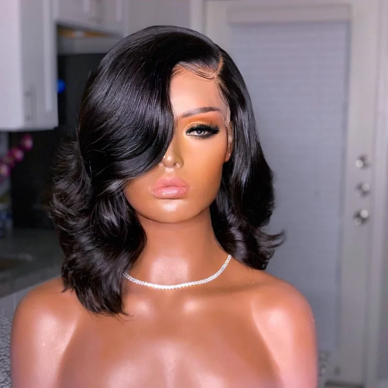 

Cutsomised 4*4 Closure Wig Body Wave Virgin Human Hair Lace Wig With Preplucked