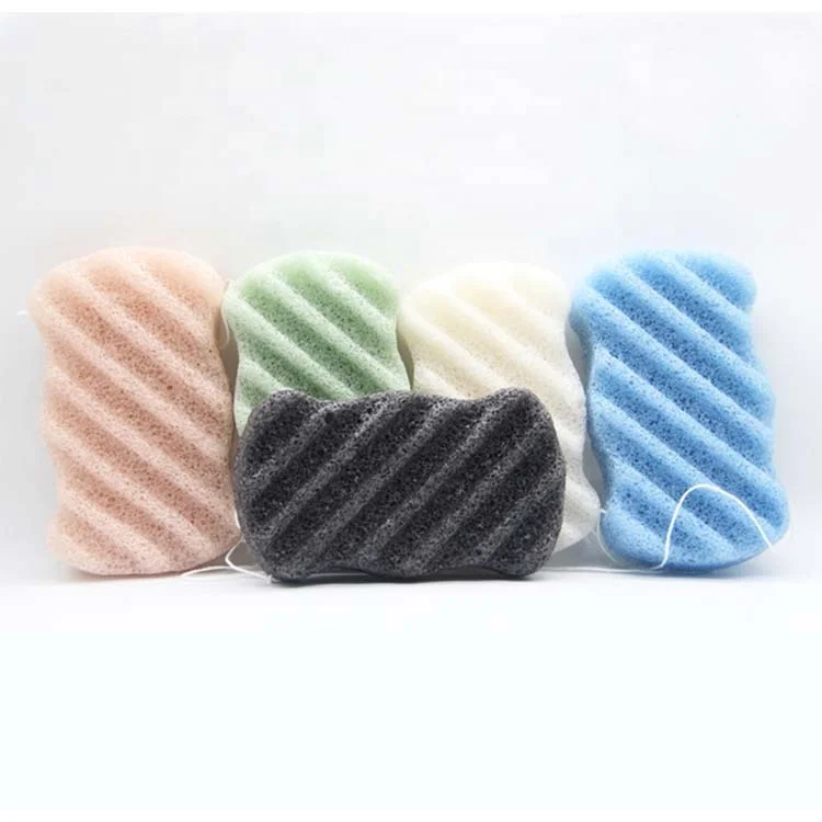

Square Shape 100% Natural Konjac Facial Sponge Private Label Organic Konjac Face Sponge, Pink, white, blue, black, green