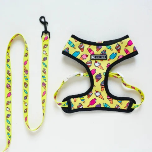 

Custom Pink yellow Comfortable Adjustable Padded Doggy puppy supplies Accessories tactical no pull Pet Dog Harness And Leash Set, Yellow, blue, pink. green