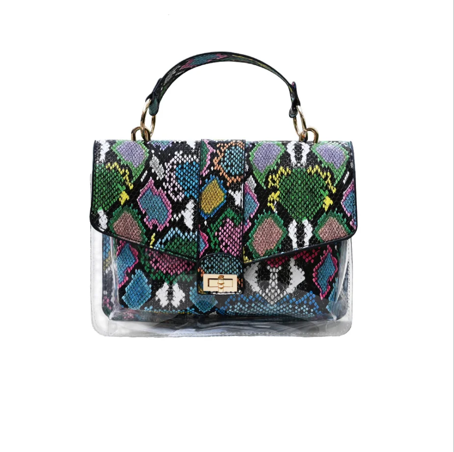 

Luxury Designer snake skin print Tote Bag leather ladies snakeskin crossbody bag women handbags purse, Black,green
