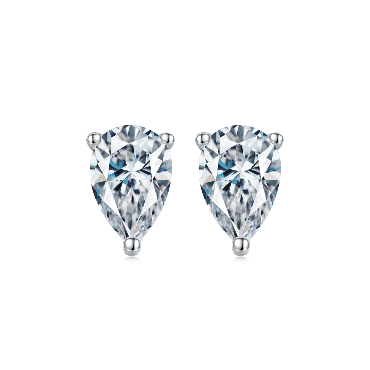 

Silver 925 Original Diamond Test Past Brilliant Cut Total 1 Carat D Color Water Drop Moissanite Stud Earrings Gemstone Jewelry