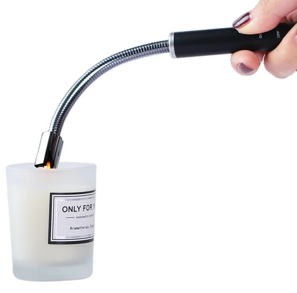 

Electric Rechargeable Arc Lighter with LED Battery Display Long Flexible Neck USB Candle Lighter