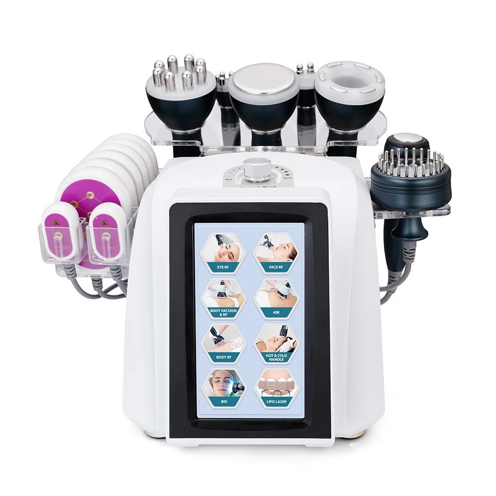 

Professional Radio Frequency 40K Ultrasonic Cavitation 9IN1 RF Vacuum Fat Loss Skin Rejuvenation Beauty Machine, White