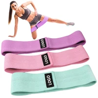 

Custom logo fitness exercise elastic latex fabric loop belt hip resistance bands