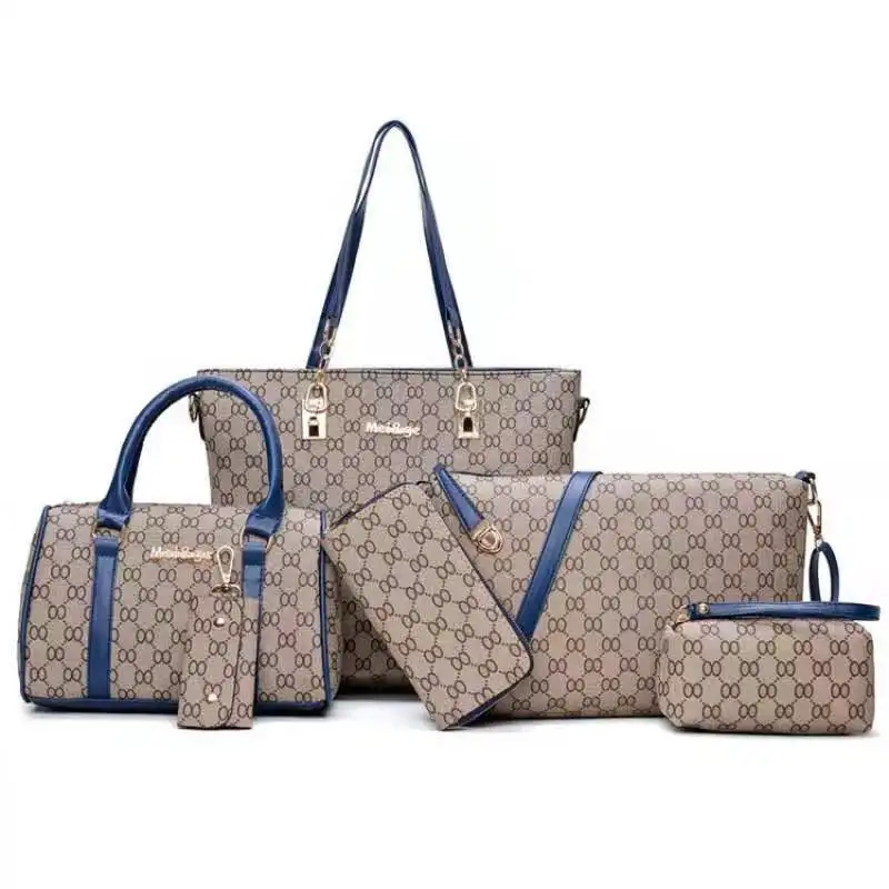 

new product online shopping famous brands 2020 tote designer handbags sets 6pcs ladies handbags women bags pu leather Shoulder