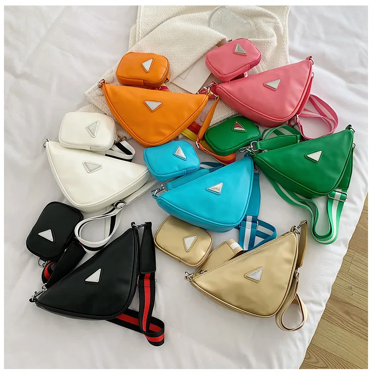 

Australian Niche Designer Triangle Shaped Ladies Branded Shoulder Bags Candy Color Women Hand Bags Clutch PU Fashion Bags, 7 colors