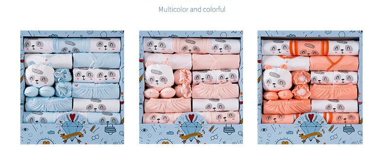 Boutique newborn baby 18pcs infant clothing sets baby gift box 0-12 months 100% cotton