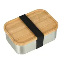 

Bamboo bento box food storage container stainless steel box food