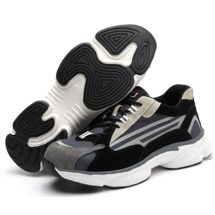 

Good Quality Cow Leather Shoe Safety Reflective Safety Sneaker in Dark