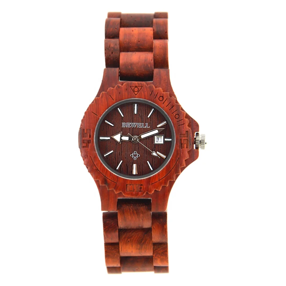 

Online hot sale fancy girls wooden watch case wood face watch low moq with small diameter and calendar wristwatch