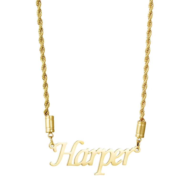 Qiuhan OEM Stainless Steel  Personalized Pendant Jewelry Custom Name Necklace