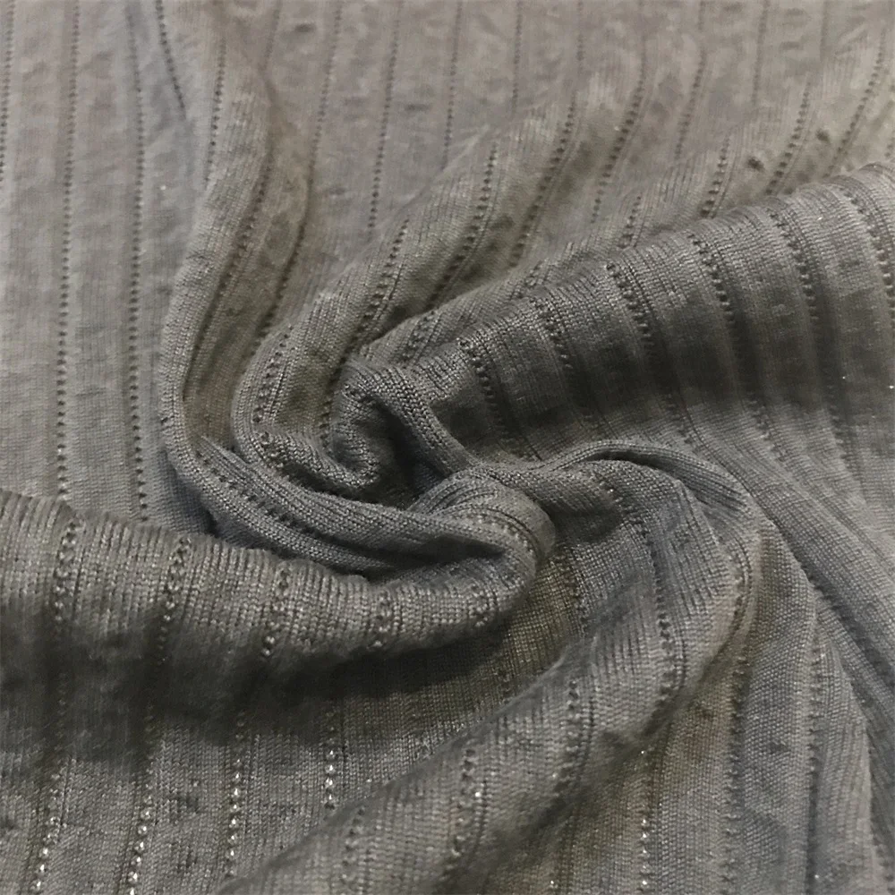 汗水纯真丝织物绢丝色织双面汗衫汗布提花织物