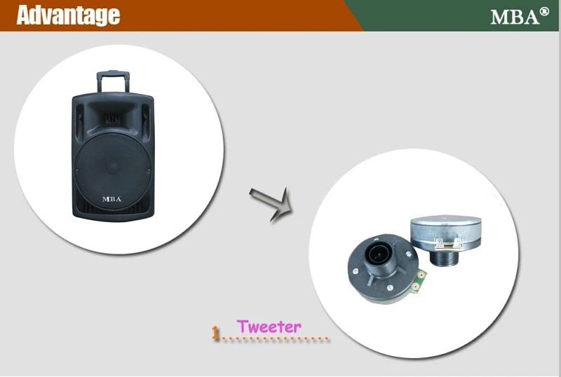 MBA plastic trolley speaker 12 inch wireless remote computer speakers portable guitar amplifier speaker karaoke - ANKUX.COM