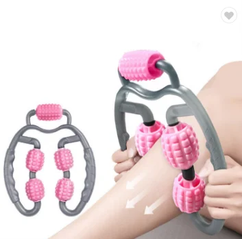 
2020 Best selling neck massage tools hand massager roller ball body roll fitness equipment 4 abs roller wheel 