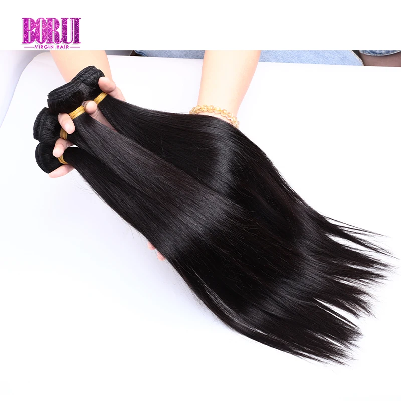 

Borui 12a luxury virgin cuticle aligned straight hair bundles