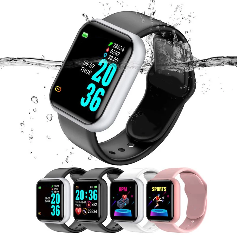 

2022 New Cheap Smart Watch D20 Y68 Fitpro Relogio Reloj Inteligente Sport Heart Rate Monitor Wearable Devices Smartwatch D20, Black pink