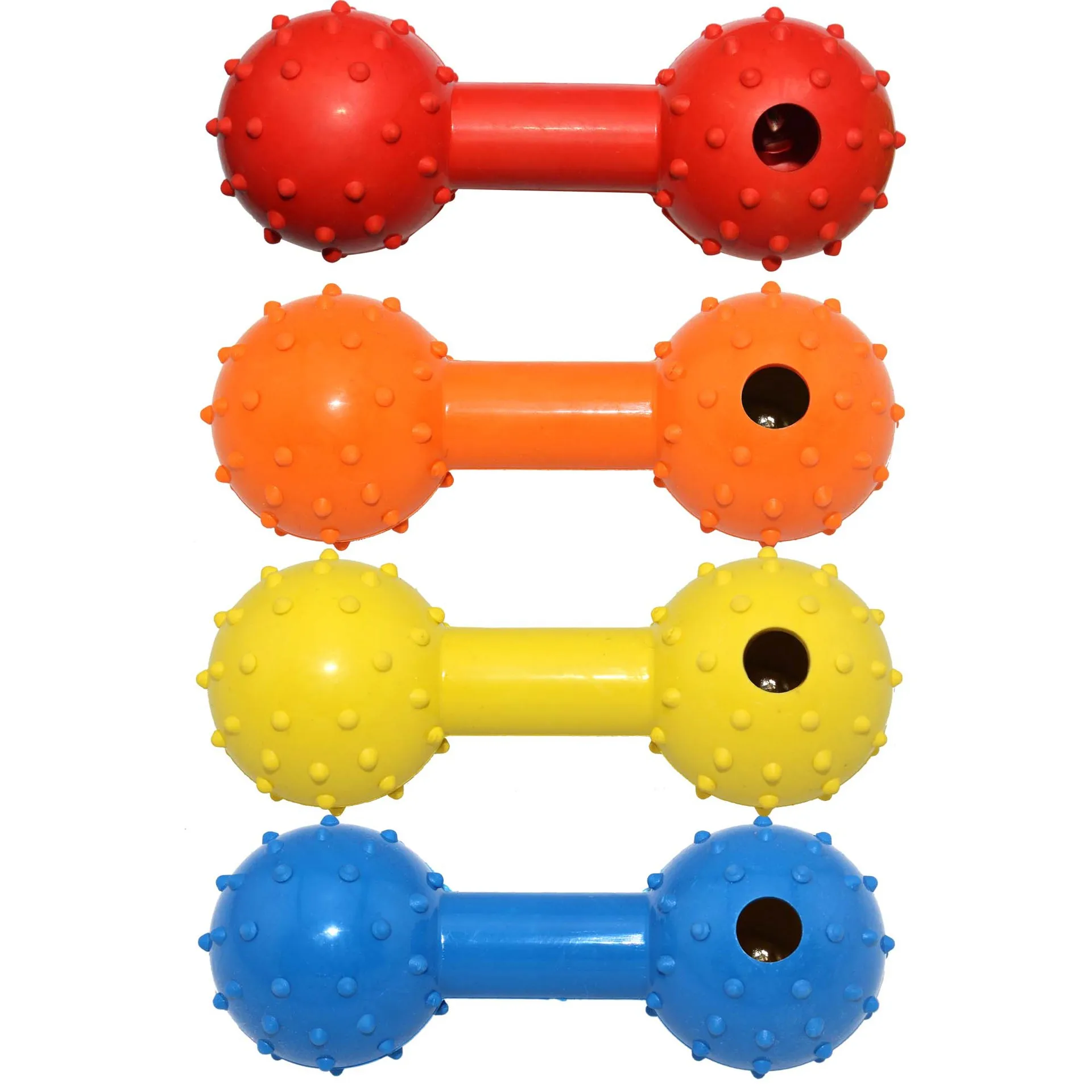 

HY-Customizable dumbbell shape (with bell) interactive chew pet dog toys, Like the picture or custom