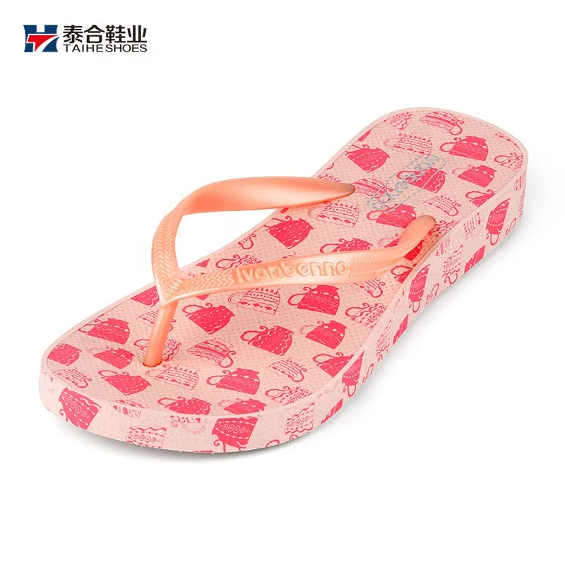 

Comfortable Manufacturers Wedges Flip Flops Women Heel Flip Flops, Pink and blue