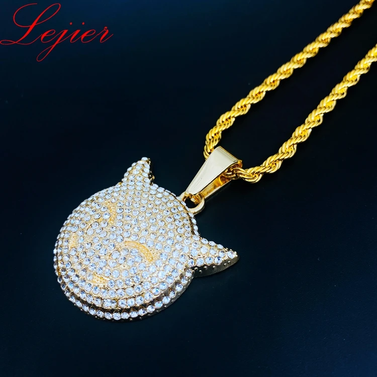 

LEJIER2021 hip hop pendant necklace to make high quality smiling face it devil suit spiral rock street jewelry