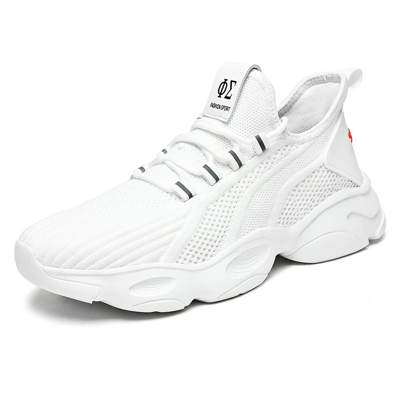 

Flying woven white socks men's shoes casual sports shoes outdoor large mesh shoes men, 3 colors