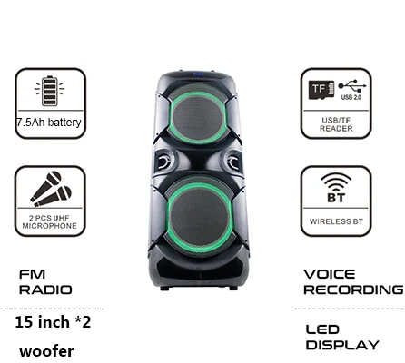 big power double 12 inch BT audio outdoor battery speaker - ANKUX.COM