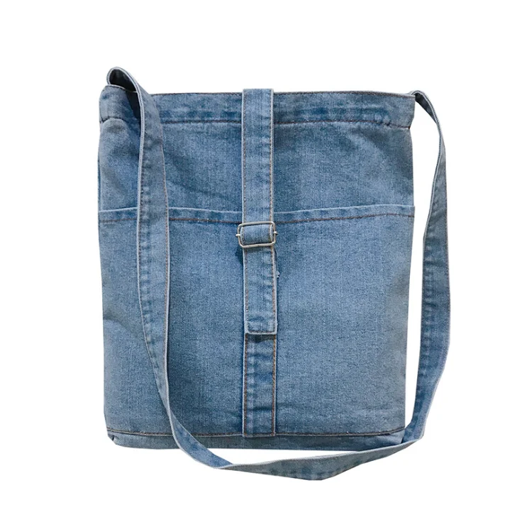 

High Quality Plain Denim Canvas Bag Blue Denim Bags Denim Purse Wholesale, 2 colors