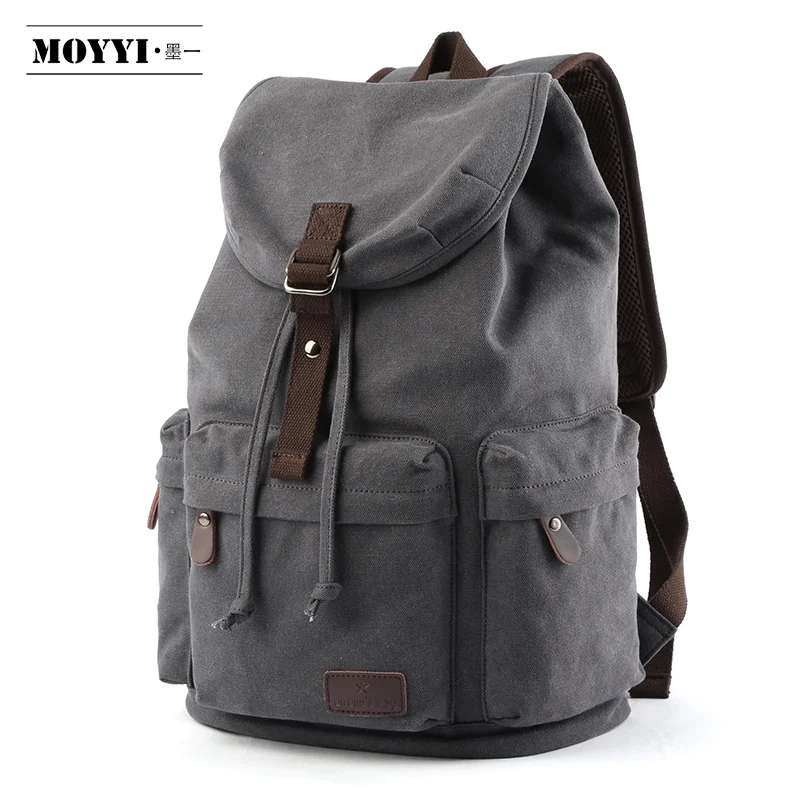 

Modern school quality assured Vintage outdoor travel laptop rucksack retro men women canvas backpack, Brown, black