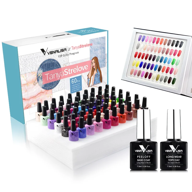 

2022 Newest Venalisa 60 pcs Acrylic Nail Gel Polish Learner Kit UV Gel Color Nail Polish Enamel Varnish only supply for Russia, 60 colors /set