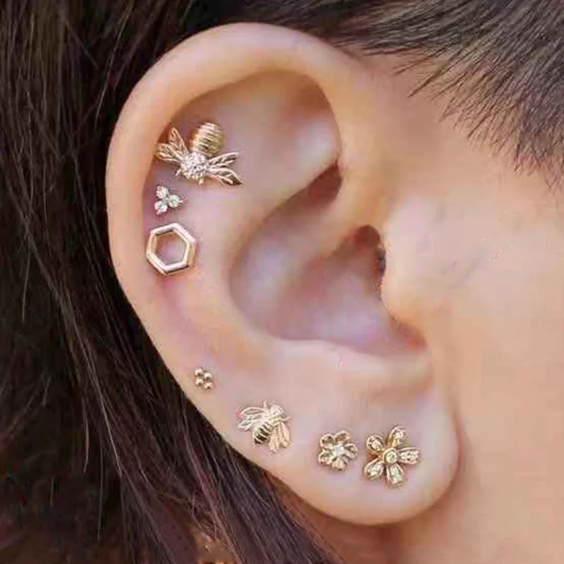 

Fashion gold bee stud earring For women wholesale NX204285, Colors