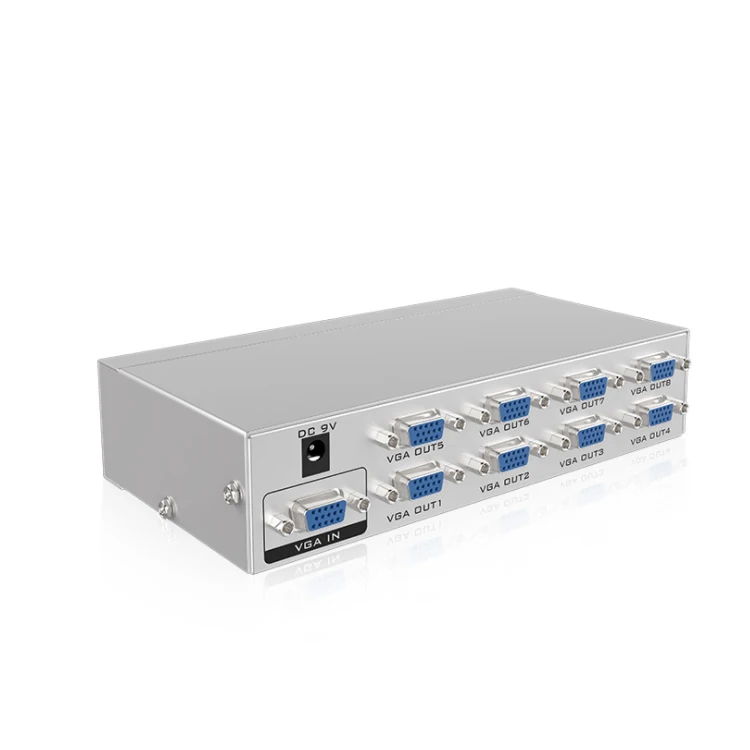 

8 Way Outs VGA Video Splitter 1 In 8 Out for Multi Monitors, Silver