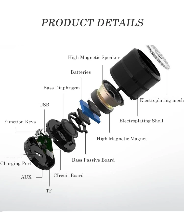 Hifi professional audio bluetooth fm radio battery speaker 360 charger subwoofer rechargeable battery - ANKUX.COM