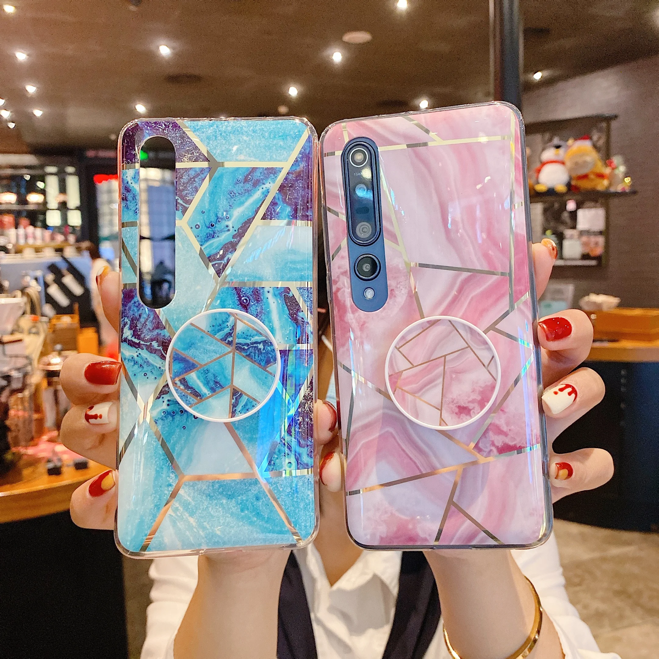 

Fashion Marble Grip Stand Phone Case for Girls for Xiaomi Redmi Note7 Note8 Note9 Pro Mi 10 Mi Poco X3 NFC