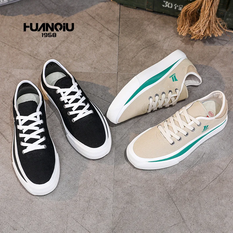 

S8310 HUANQIU 2021Summer no lace material for adult double color canvas shoes