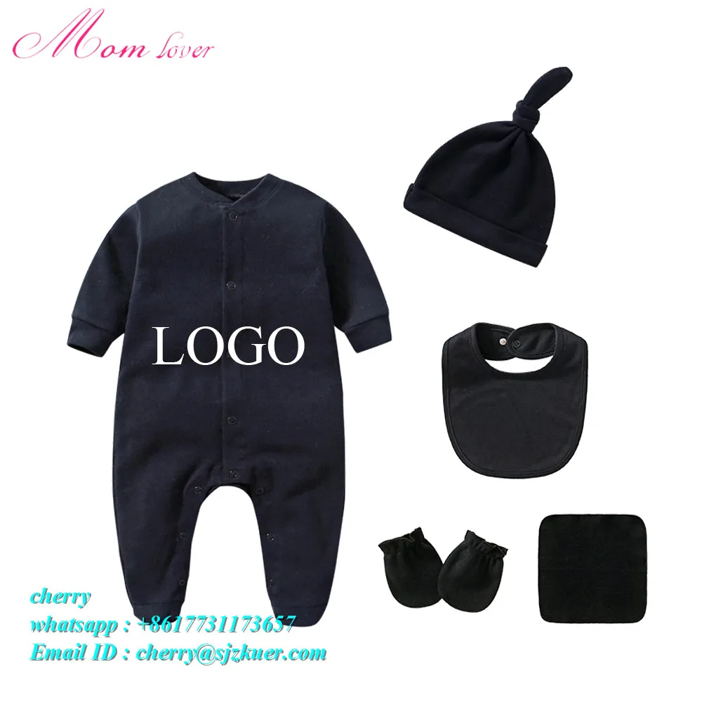 

Custom OEM Solid color baby onsies newborn clothes Six piece set baby rompers baby and kids clothes clothing sets, Picture shows