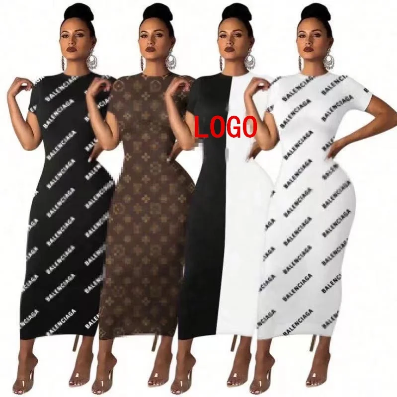

2021 Summer Fashion Plus Size Women's Designer Dress Woman Branded Club Night Party Lady Luxury Famous Brands Dresses For Womens