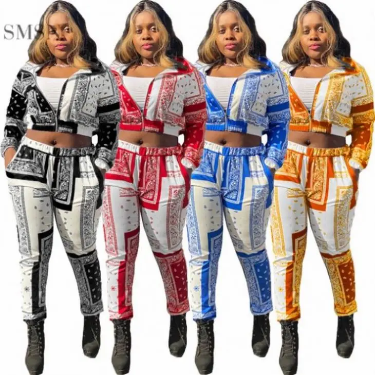 

JEAN Best Seller Zipper Fly Long Sleeve Casual Two Pieces Clothing Women Two Piece Pants Set Autumn Sets