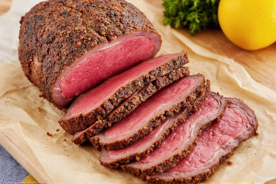 Roast beef dinner on a table