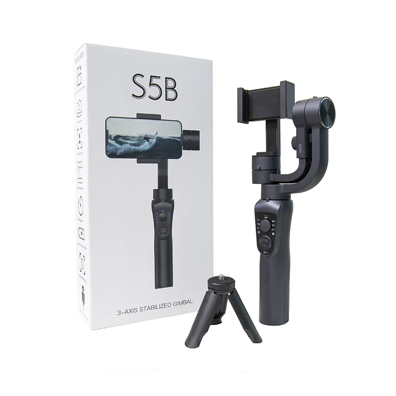 

Best Gift Handheld 3-Axis gimbal stabilizer Face tracking For Wireless APP supported with storage box mini tripod